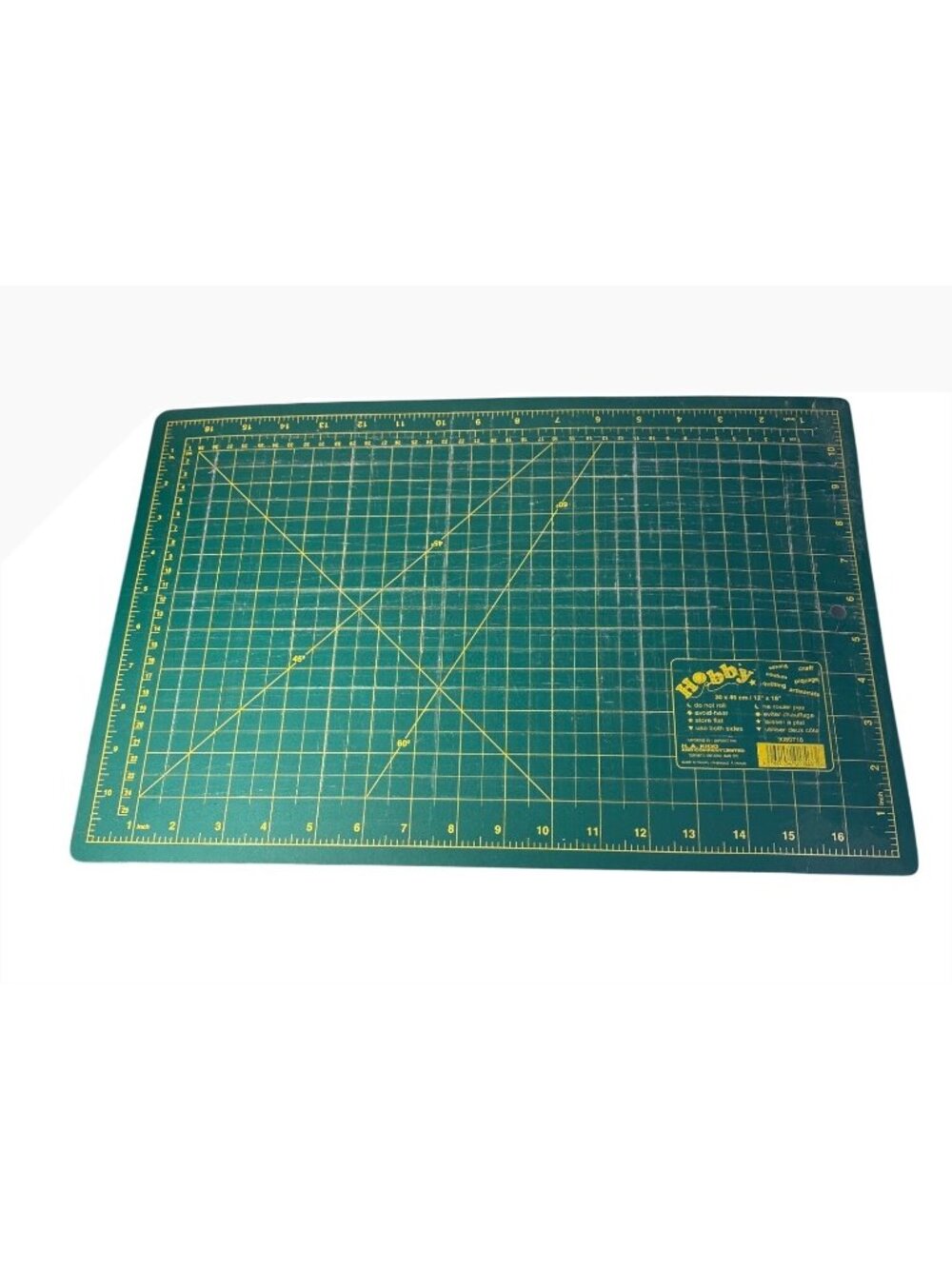 Hobby Self Healing Cutting Mat 10X17" Green With Gridlines Sewing Quilting  READ